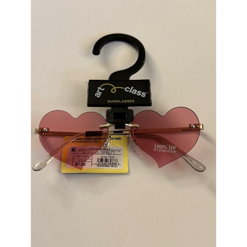 New Girls Art Class Pink Heart Glasses B54